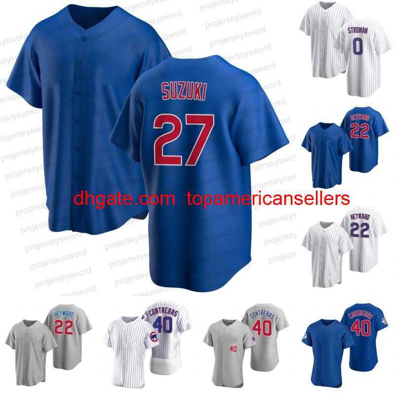 

Wrigleyville Seiya Suzuki Baseball Jersey Marcus Stroman David Bote Nico Hoerner Ian Happ Ernie Banks Ry, Mens cool base blue