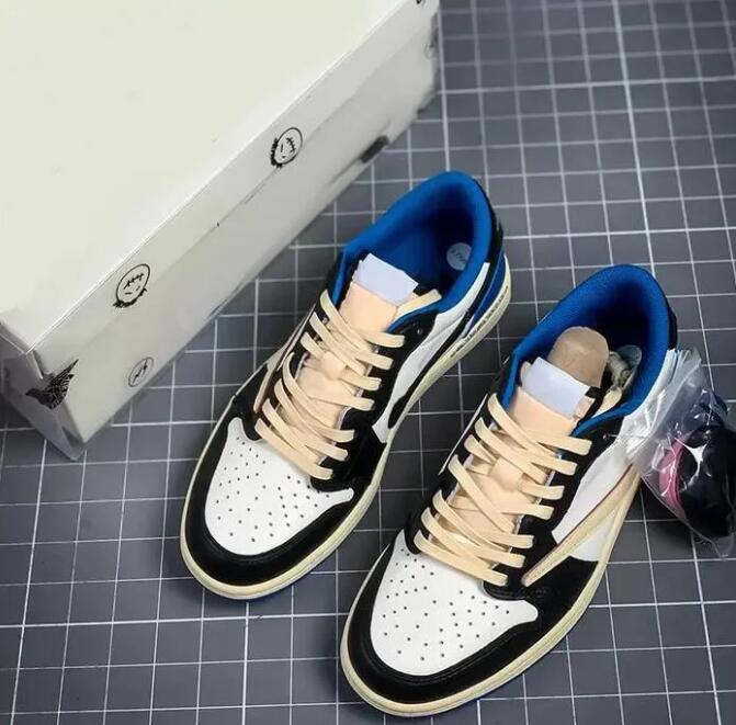 

Shoes Travis Scotts X Fragment Design OG 1S Low Mens Basketball Luxury Designer Jumpman 1 Military Blue Womens Sneakers S16, #1