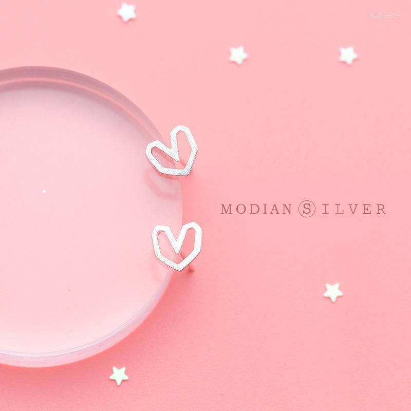 

Stud Earrings Modian Vintage Frosted Charm Hearts For Women Girl 925 Sterling Silver Ear Studs Fashion Korean JewelryStud Odet22