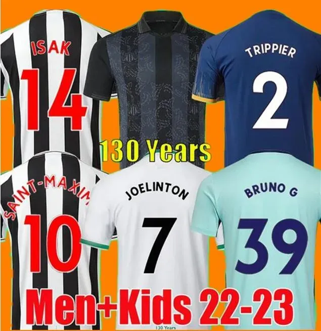 

soccer jerseys 130th anniversary 22 23 nufc ISAK BOTMAN BRUNO G JOELINTON TRIPPIER 2022 2023 UNITED MAXIMIN WILSON TARGETT football shirt men kid pre 666, Black