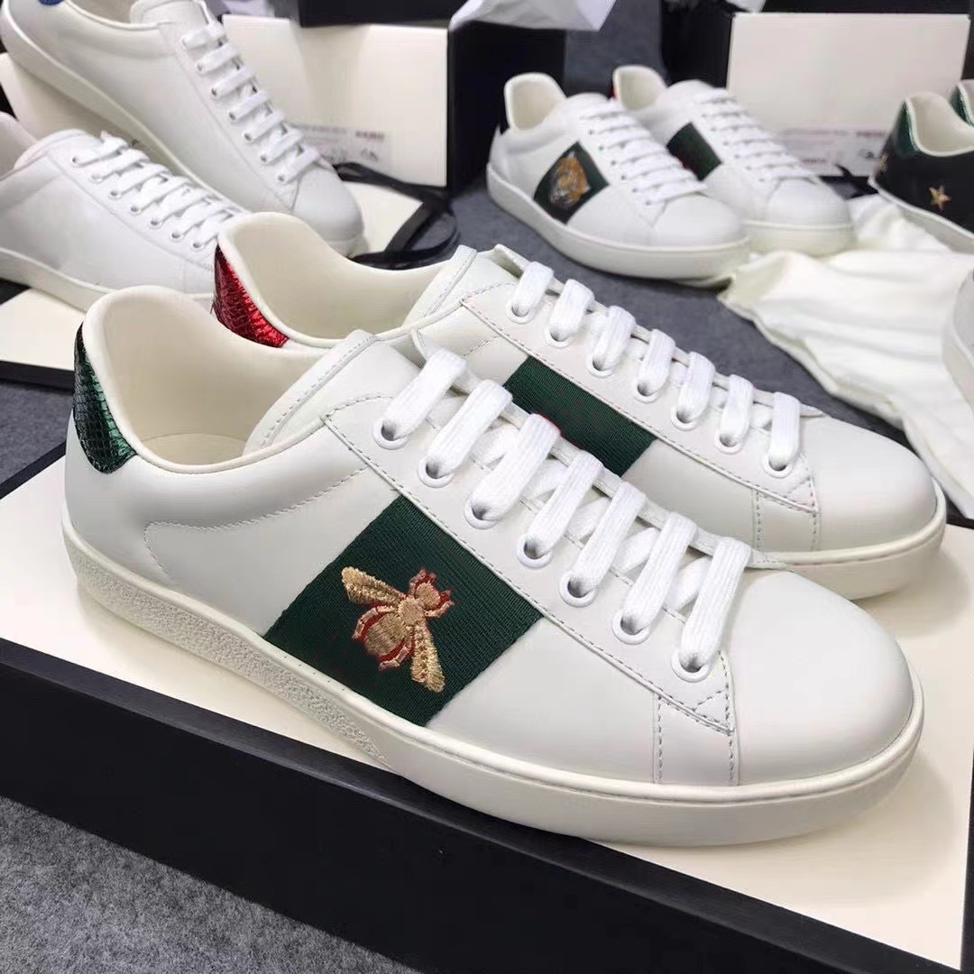

Designer Shoes Italy Men Women Casual Shoes Sneaker Classic White Stripe Canvas Splicing Sneakers Animal Embroidery Trainers With box Size 35-46, 19