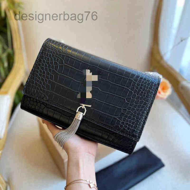 

Chain Hands outlet Handbag Paris Designer Brand Fashion Tassel Shoulder Bag Siant Lourent Manhattan Niki Women's Trendy Leather Retro Versatile Lady 40TN, Silver tassel black