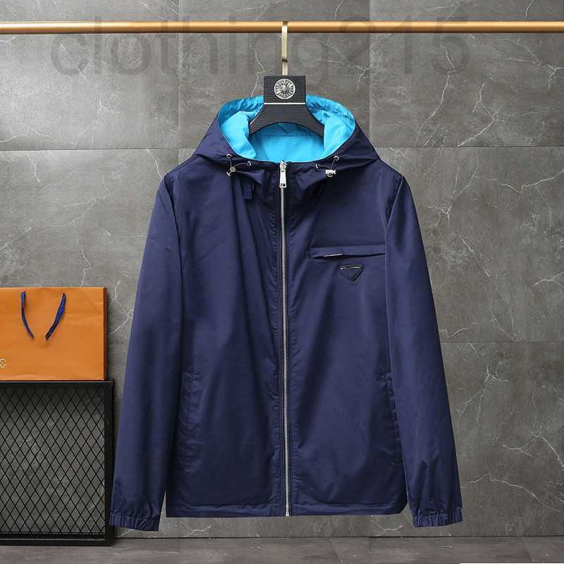 

Men's Jackets Designer Benzhou-European fashion brand hooded trench coat men's new style triangle jacket in autumn and winter 2022 VZTG, Black
