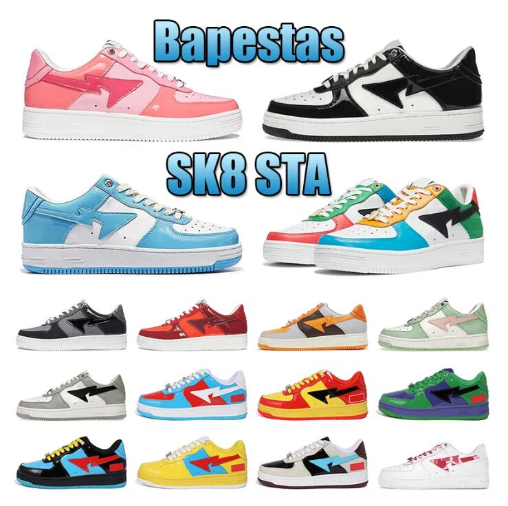 

SK 8 Designer Casual Shoes Platform Sneakers Sk8 Sta Patent Leather Green JJJJound Black White Plate-forme for Men Women Trainers Jogging Eur 36-45, 18