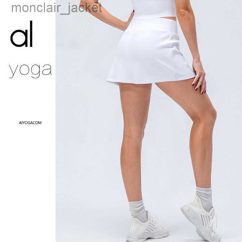 

Designer Alos Yoga Bottom Anti-light Pocket Fitness Dance Yoga Skirt Sports Skirt Pants Pleated Tennis Skirt, White