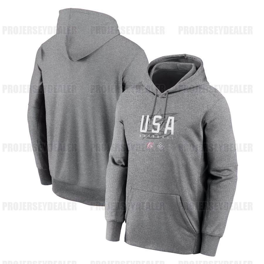 

27 Mike Trout Team USA 2023 World Baseball Classic Hoodie WBC Mookie Betts Pete Alonso Trea Turner J. T. Realmuto Nestor Cortes Kershaw Anderson Arenado, Grey