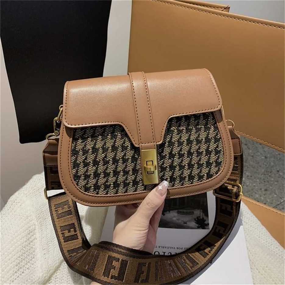 

80% Off Handbags Online USA Handbag ins messenger women's saddle foreign style texture small sales, Dark brown