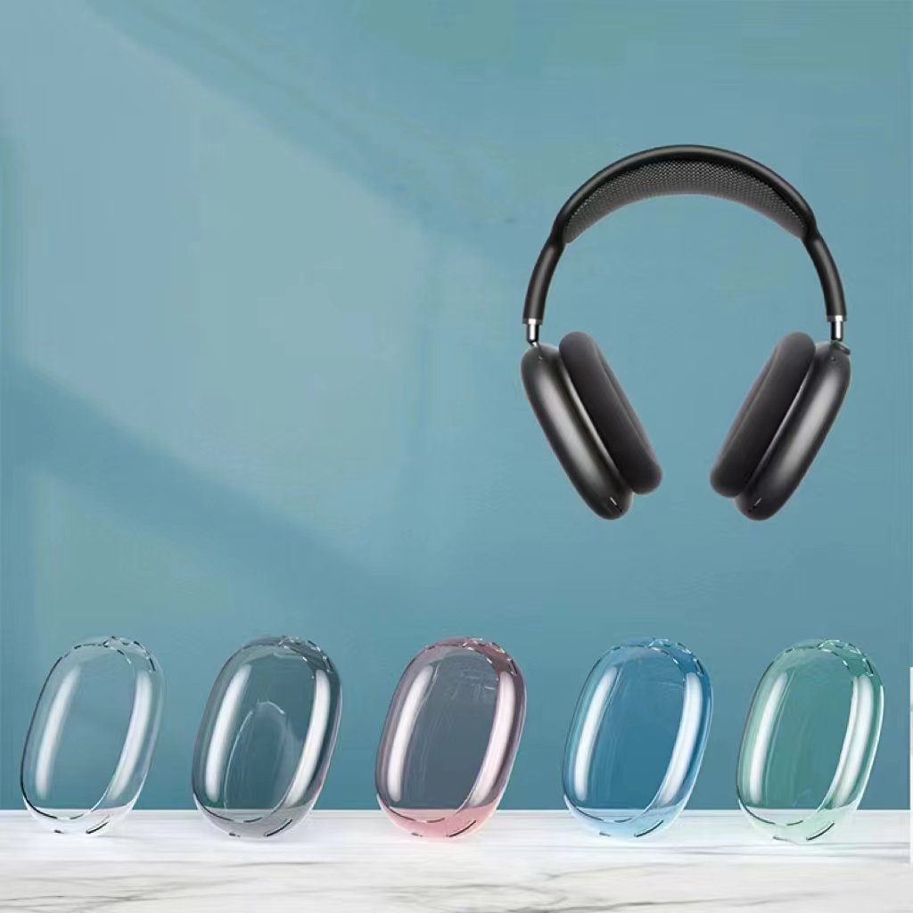 

For Airpods Max Headband Headphone Accessories Transparent TPU Solid Silicone Waterproof Protective case AirPod Maxs Headphones Headset cover Case, Black