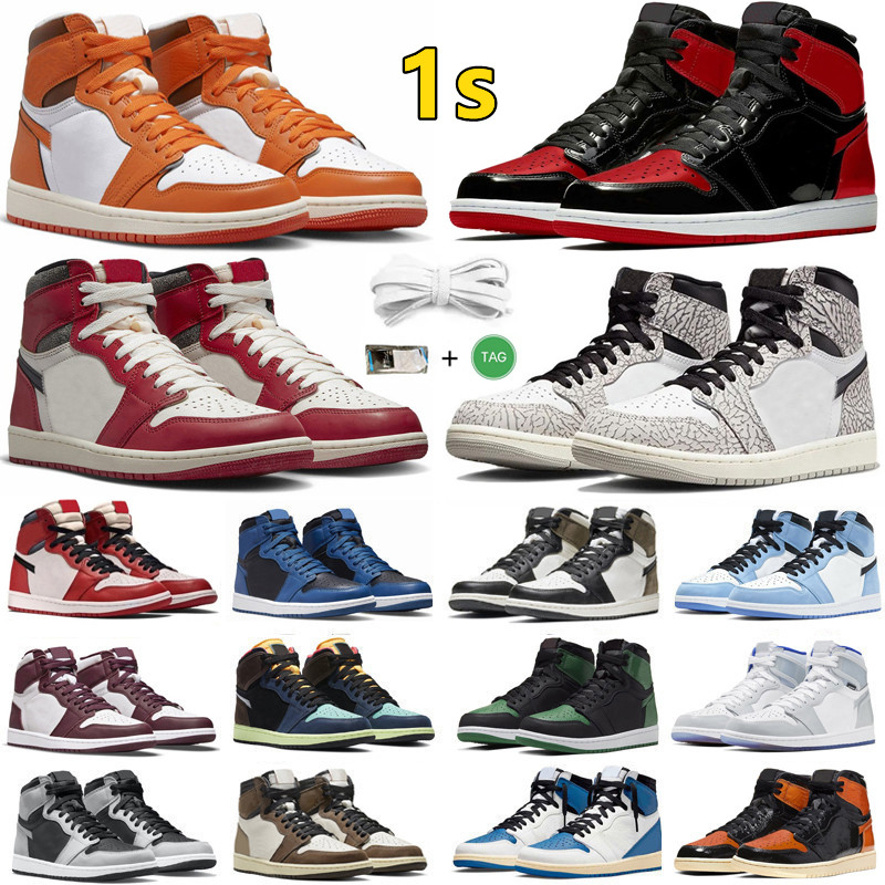 

1 Bred Patent 1s Mens Basketball Shoes University Blue Shadow 2.0 Starfish Rebellionaire Midnight Navy Newstalgia Men Women Trainers Sports, Color#35