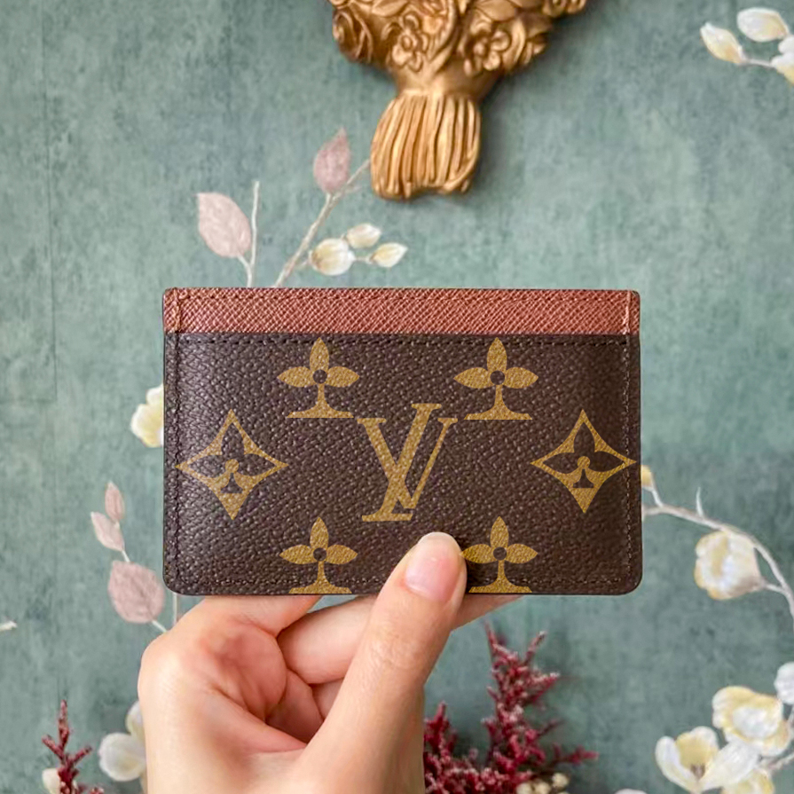 

high quality Luxurys Designer Wallets Card holder gift mini Purse Pocket Holders single handbag Men Women's COIN Purses Lambskin Wallets Key Genuine Leather fashion, Mon0gram-red