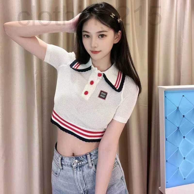 

Women' Tanks & Camis Designer Knitted short-sleeved t-shirt for women' summer 2022 new French style fashion foreign age reduction hot girl short top PV4F, White