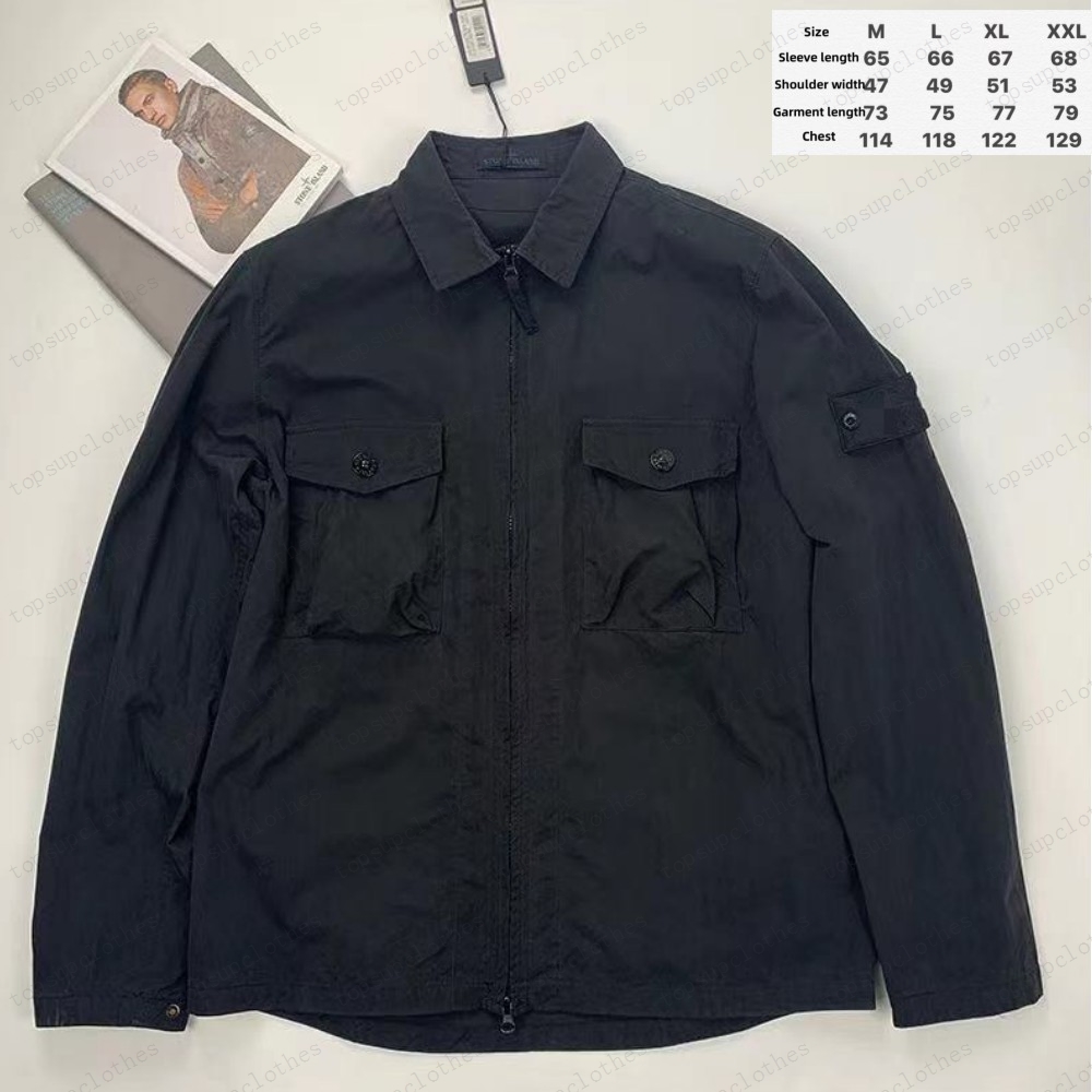 

Europe mens jacket retro classic street jackets men nylon fabric Arm letter embroidery OEM Double pocket design waterproof overshirt J257