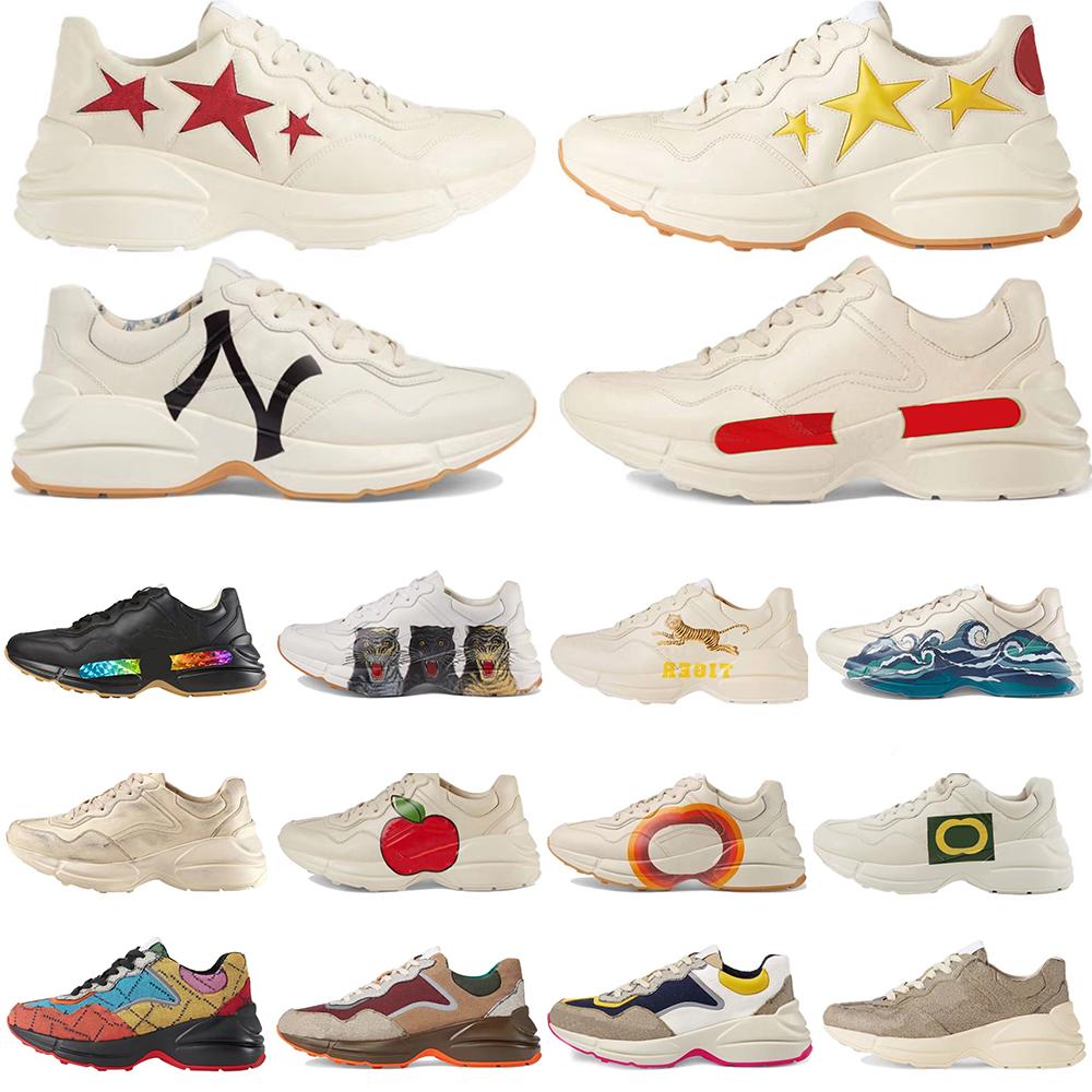 

With Box Designer Sneakers GGity Shoes 2022 Latest Designer Low Rhyton Causla Shoes Beige Men Trainers Vintage Luxury Chaussures Ladies S uj, 32