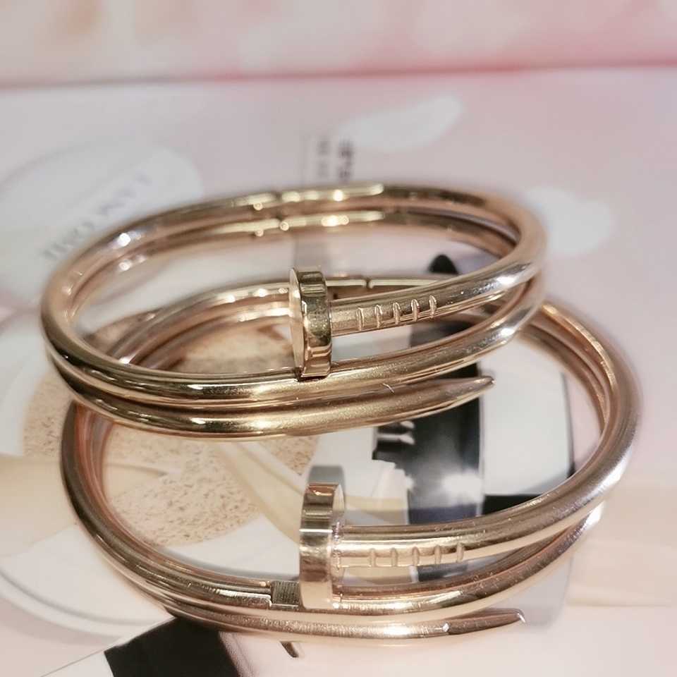 

Designer Carti Bracelets Diamond Charm Love bracelet women juste Luxury Bangles Titanium steel plated rose gold color re