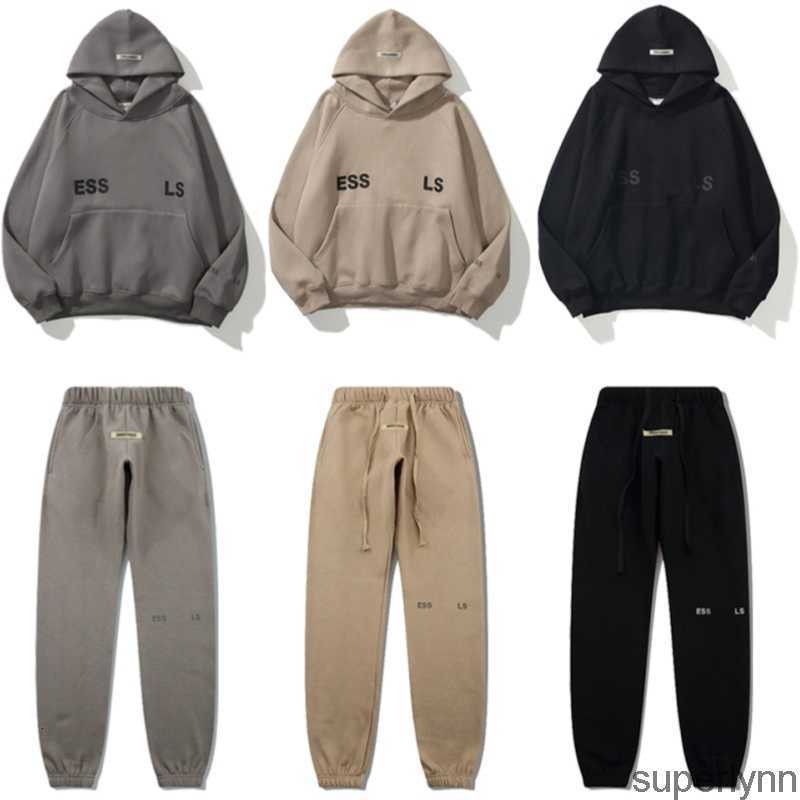 

2023 Designer Mens Hoodies Sweatshirts Essential Casual Sweaters Men Woman Loose Hooded Pullover Jogger Long Pant Fashion Style Top US UK, Beige hoodie