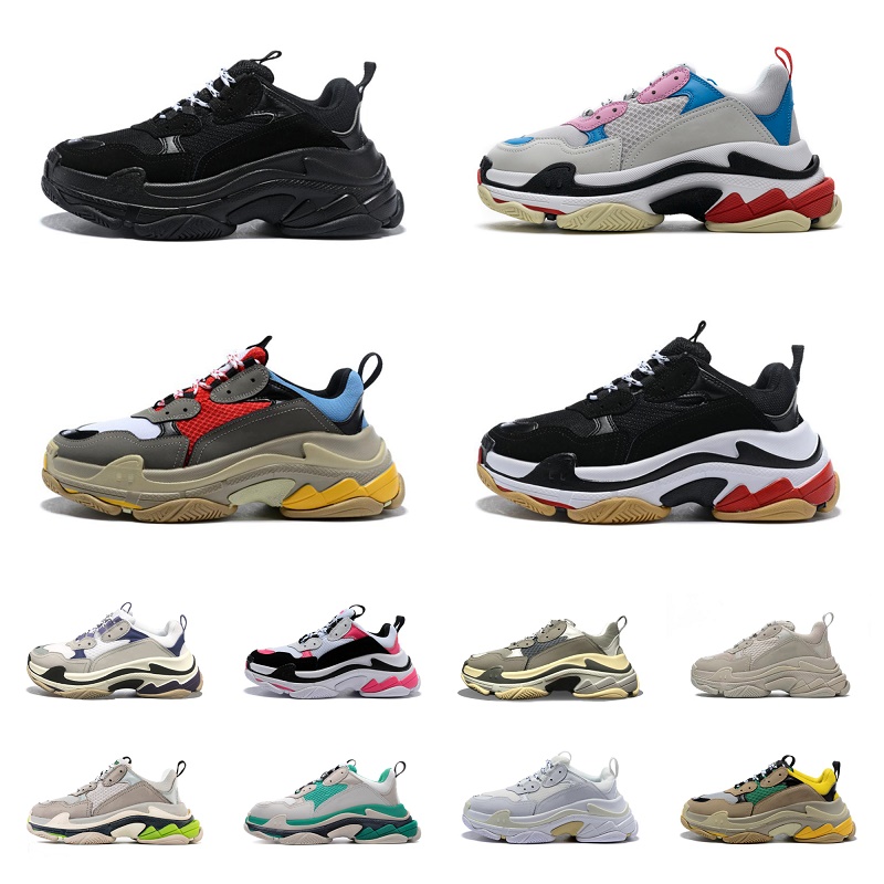 

Classic Triple S Black Casual Shoes Grey All White Black Green Pink Orange Grey Red Blue Mens Womens Luxury Paris 17W Platform Sneakers Trainers Outdoor Designer, Shoe lace