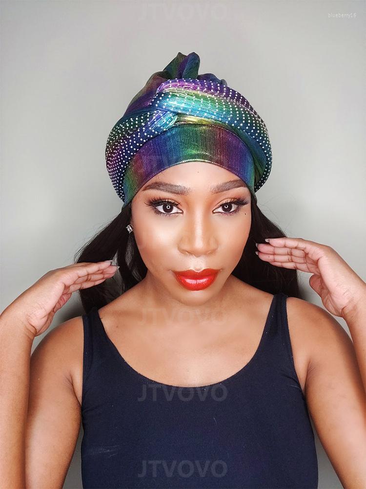

Ethnic Clothing Novelty 2023 African-style Turban With Sequins Women's Headdress Muslim Hijab Hat Accessory