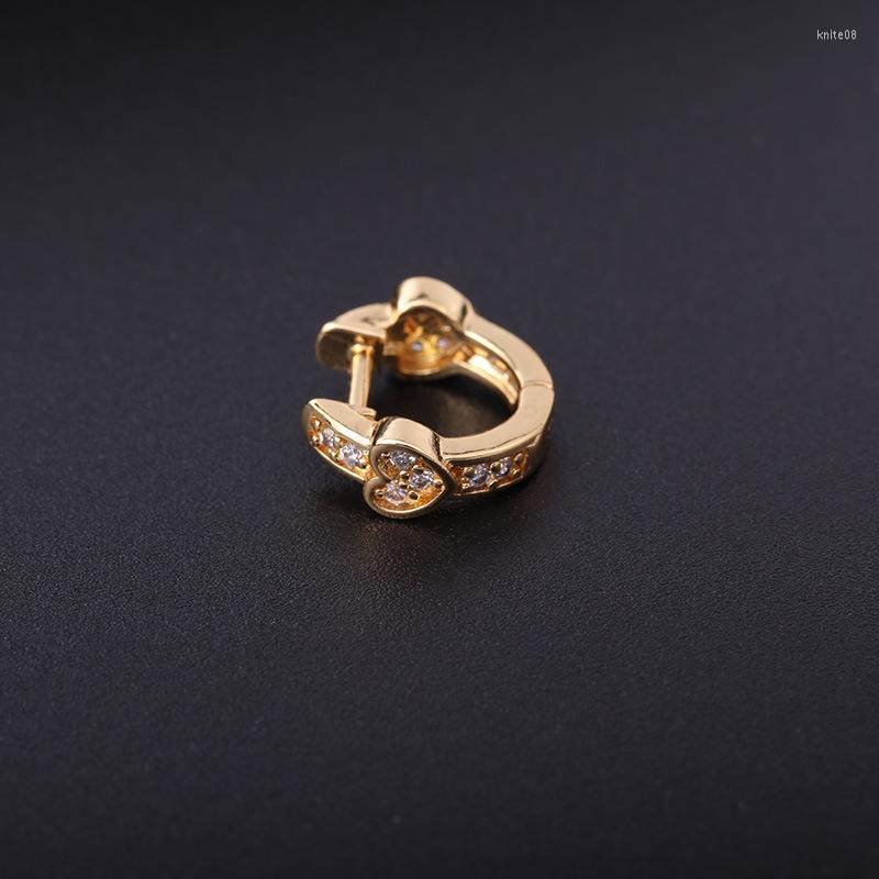 

Hoop Earrings 1 PCS Simple Mini Micro Pave CZ Heart Circle Ear Cartilage Piercing Cuff Earring Cute Small Closed Copper Jewelry