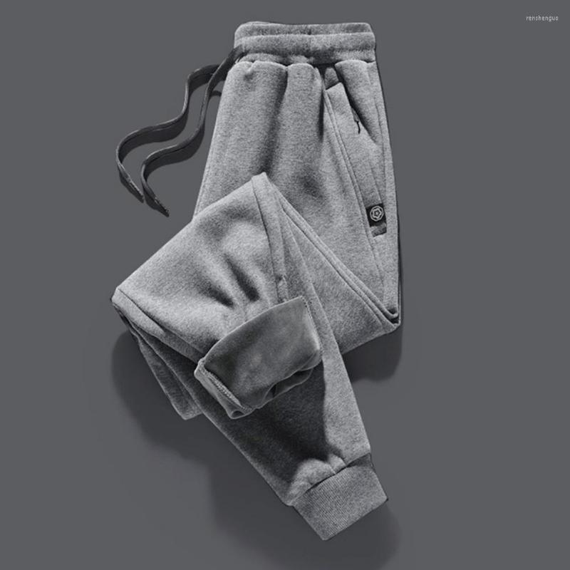 

Men's Pants Sport Trousers Solid Color Male Cold Proof Windproof Lace-up Sweatpants Men Streetwear, Black