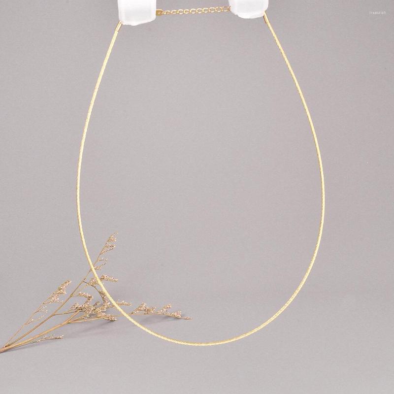 

Choker Plated 18K Gold Hangable Pendant Lanyard Titanium Steel Japanese Wire Collar Collarbone Chain Double Twist