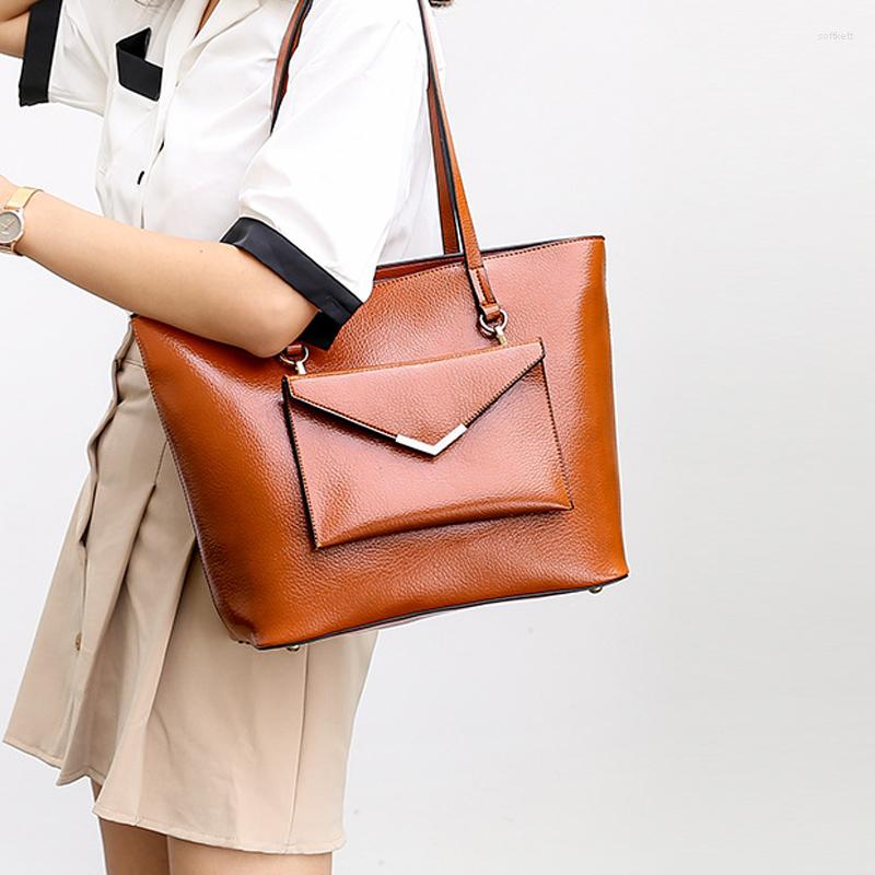 

Evening Bags ANAWISHARE Women Leather Handbags Large Shoulder Ladies Tote Crossbody For Bag Bolsa Feminina Bolsos Mujer, Black