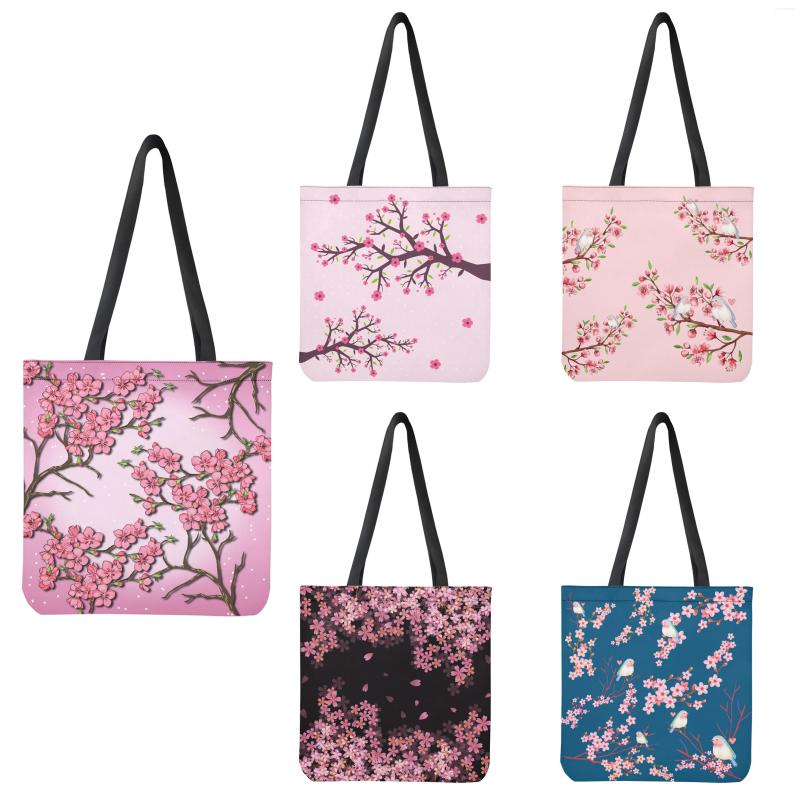 

Evening Bags FORUDESIGNS Beautiful Pink Cherry Blossom Print High Quality Women Shopping Backpack Fashion Trend Girls Birthday Gift Tote Bag, Custom design dh