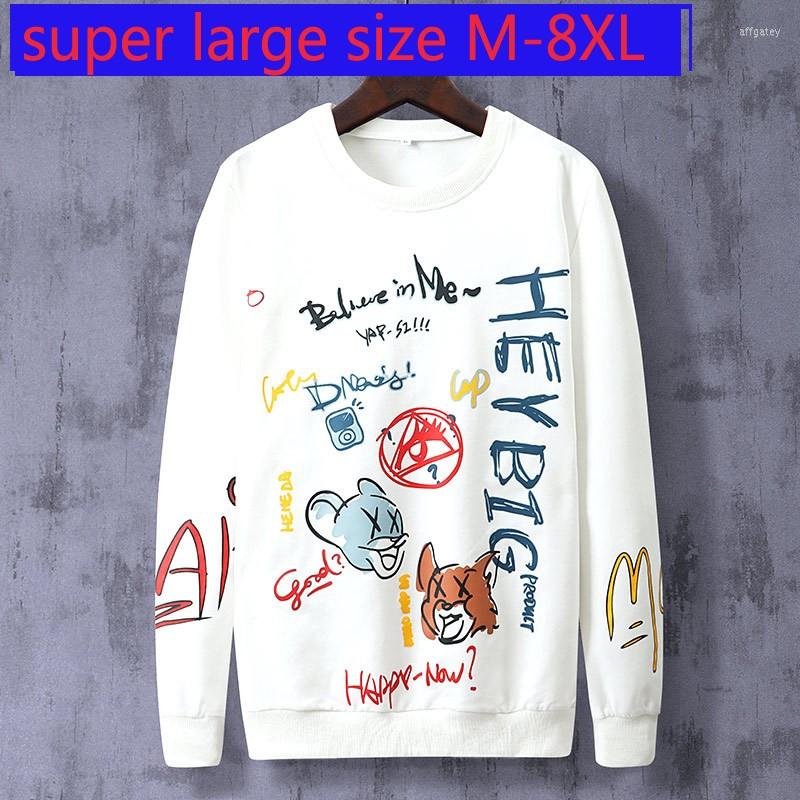 

Men's Hoodies 2023 Arrival Fashion Super Large Men Spring Autumn Round Neck Printed Casual Hoodie Plus Size -2XL3XL4XL5XL6XL7XL8XL, Black