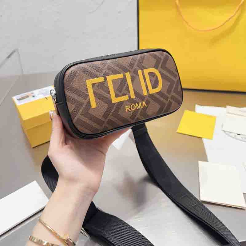 

Mens Cross Body Shoulder Bags Designer Womens Handbags Letters Square New Mini Handbag Men Leather F Purse Flap Street Fashion D2302141F, Brown