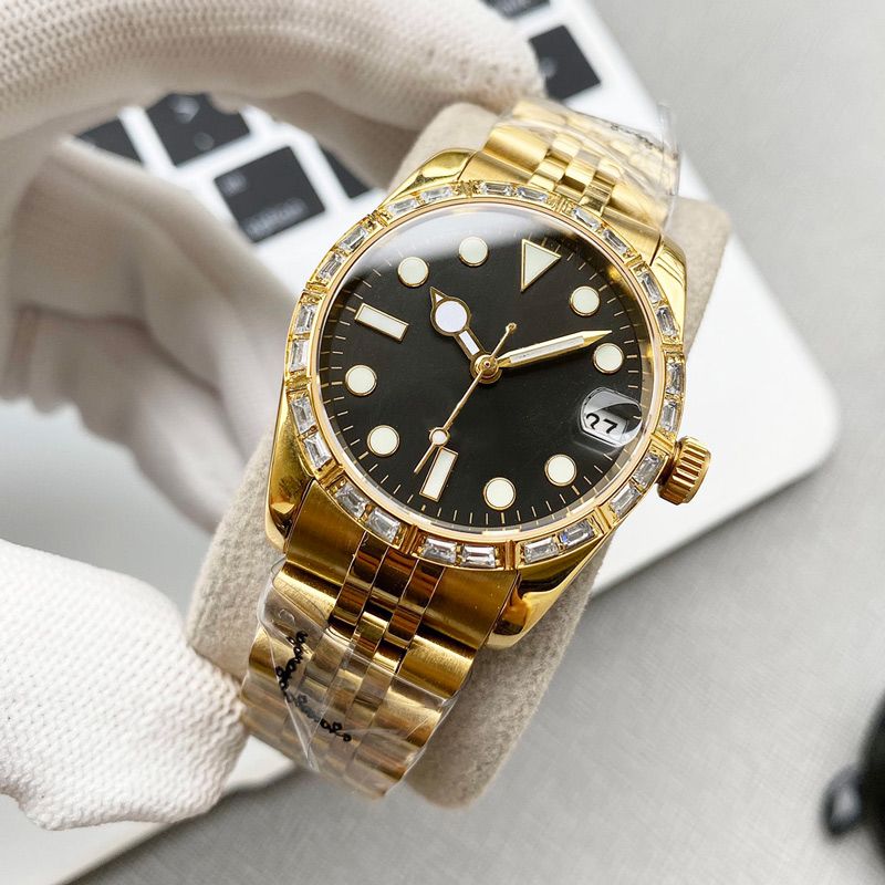 

Automatic Mechanical Watch case with Diamond Sapphire Design Watch waterproof 100m stainless steel 32mm luxury watch