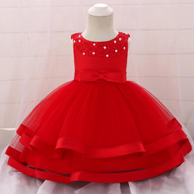 

Girl Dresses 0-24M Kids Dress For Girls Wedding Tulle Stain Bead Elegant Princess Party Pageant Formal Gown Teen Children, Blue