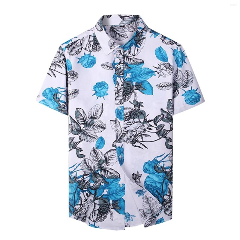 

Men's T Shirts Men Spring And Summer Casual Lapel Single Breasted Print Vacation Short Sleeve Outdoor 3D Camisa Solid Business, Mint green