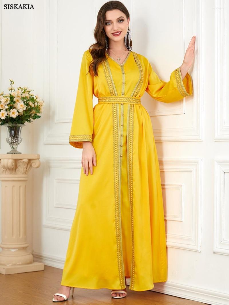 

Ethnic Clothing Elegant Casual V-Neck Prom Dress Jilbab 2 Piece Set Eid Dresses Moroccan Caftan Royal Women Ramadan Clothes 2023
