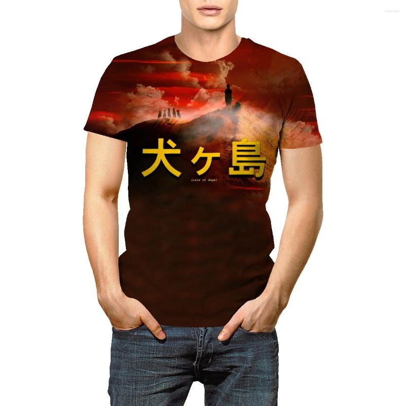 

Men's T Shirts Isle Of Dogs Short-sleeved Men's 2023 Summer T-shirt Animal Movie Print Loose Personality Clothing, Gold