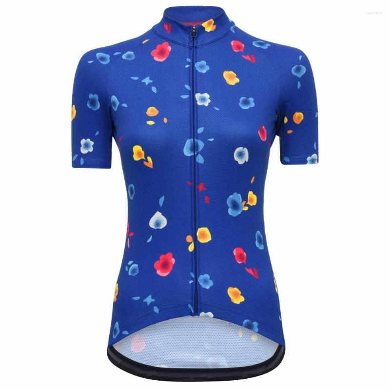 

Racing Jackets Flowers Cycling Jersey Women Bike Top Shirt Summer Short Sleeve Clothing Ropa Bicycle Clothes, 2- pic color