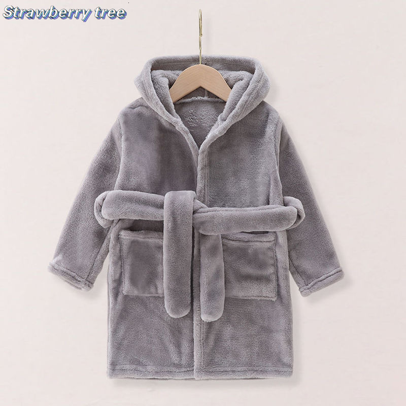 

Towels Robes Winter Baby Boys Girls Flannel Hooded Children for Bathrobe Warm Solid Color Long Sleeve Kids Dressing Gown Belt Sleepwear Robes 230213