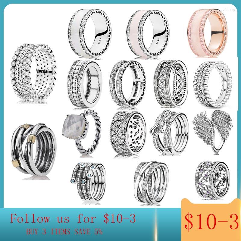 

Cluster Rings R13 2023 Damen Breiter Silberring 925 Sterling Silber Hochwertiger Luxusschmuck