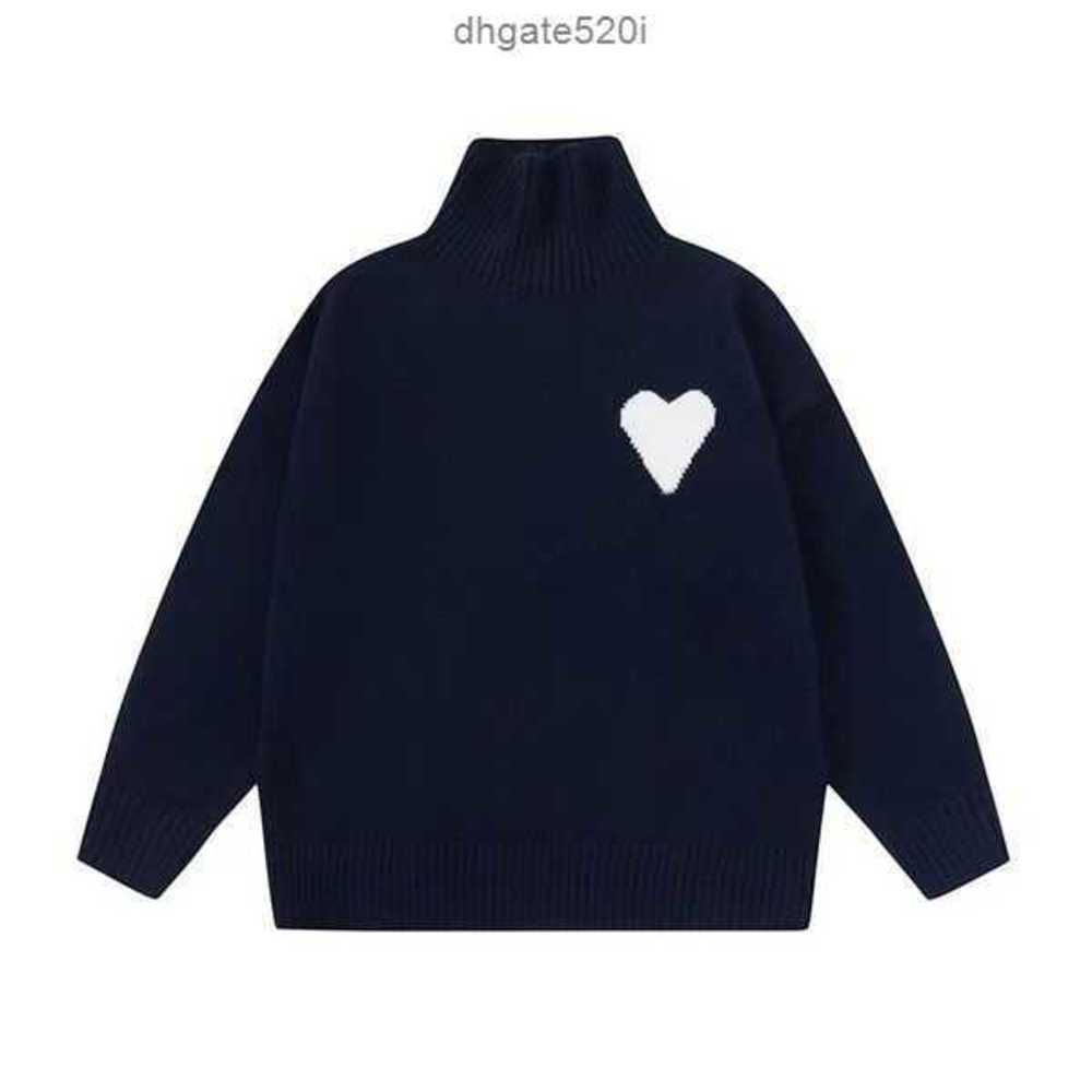 

Fashion Designers High Collar Amis Sweater Man Woman Turtleneck Sweaters Luxury Brands Cardigan Knit o Neck Womens Letter Long Sleevesro4