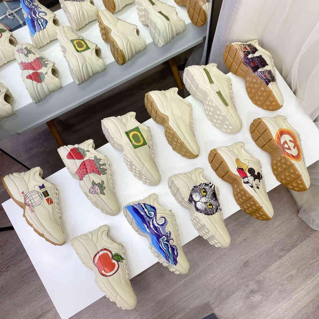 

With Box Designer Sneakers GGity Shoes Designer Rhyton Shoes Luxury Multicolor Sneakers Men Women Trainers Vintage Chaussures Platform Sn LK