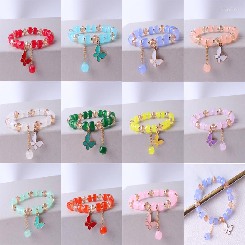 

Strand Simple Fashionable Colorful Small And Fresh Butterfly Crystal Women's Bracelet The Booth Will Sell On-site Gift Batches.