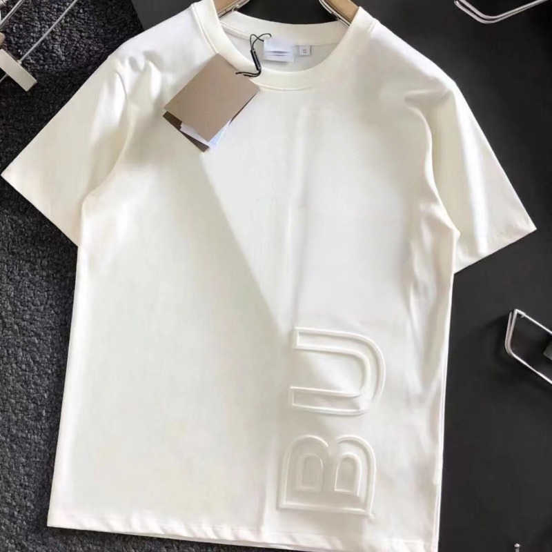 

3d letter printing mens t shirt burb designer tshirt bby round neck short sleeve shirts men women sweatshirt cotton oversize tee 4xl 5xl, White1