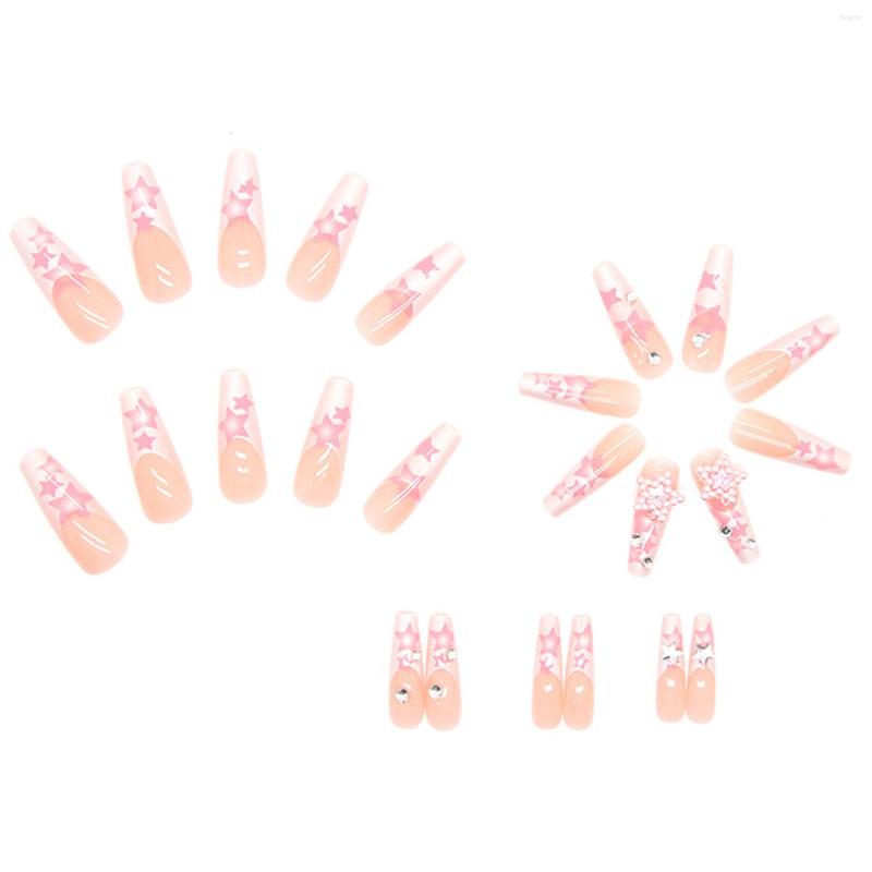 

False Nails 24Pcs Fake With Shimmering Powder Ultrathin And Breathable For Professional Salon Daily Use, Light khaki