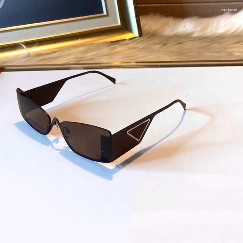 

Sunglasses Fashion Metal Frame Classic Women Triangle Design SPR59Z Polarized Luxury Lady Eyeglasses With Packing
