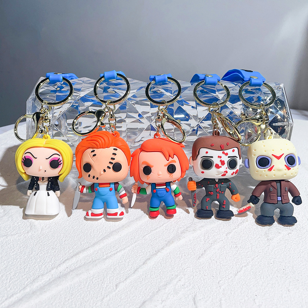 

Cute Animation Jewelry KeyChain Horrible Series PVC Key Ring Accessories kids birthday gift