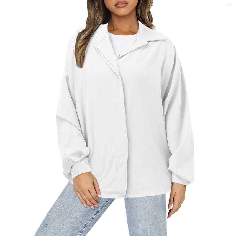 

Women's Blouses Half Sleeve Women Shirt Dry Quick Shirts For Casual Lapel Solid Color Loose Thin Long Womens Small, Green