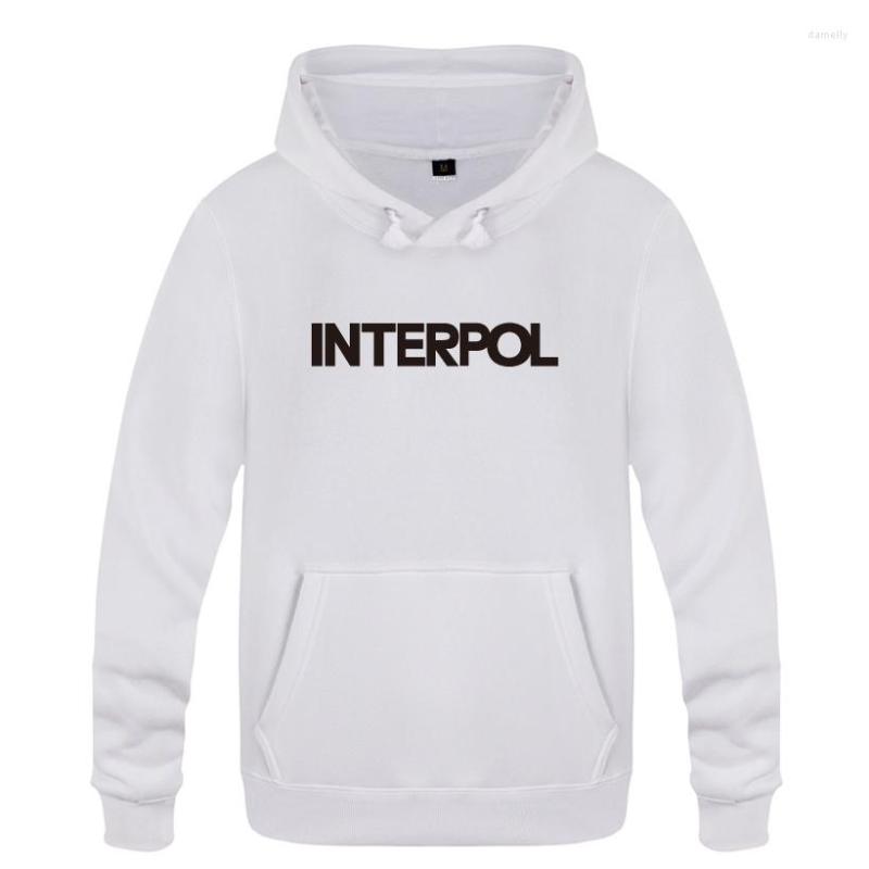 

Men' Hoodies INTERPOL Simple Letter Men 2023 Pullover Fleece Hooded Sweatshirts, Lay bat