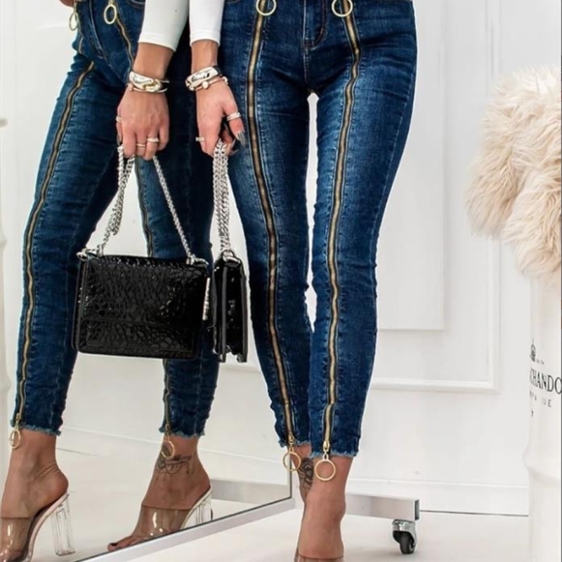 

Women s Jeans Summer Trend Fashion O Ring Zipper Decor Casual High Waist Skinny Plain Pocket Daily Without Belt 230213