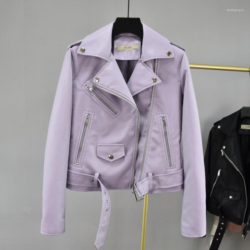 

Women' Leather Spring Autumn Short PU Jacket For Women Lapel Faux Coats Motorcycle Jackets Female Casual Outwear Chaqueta Mujer, Black
