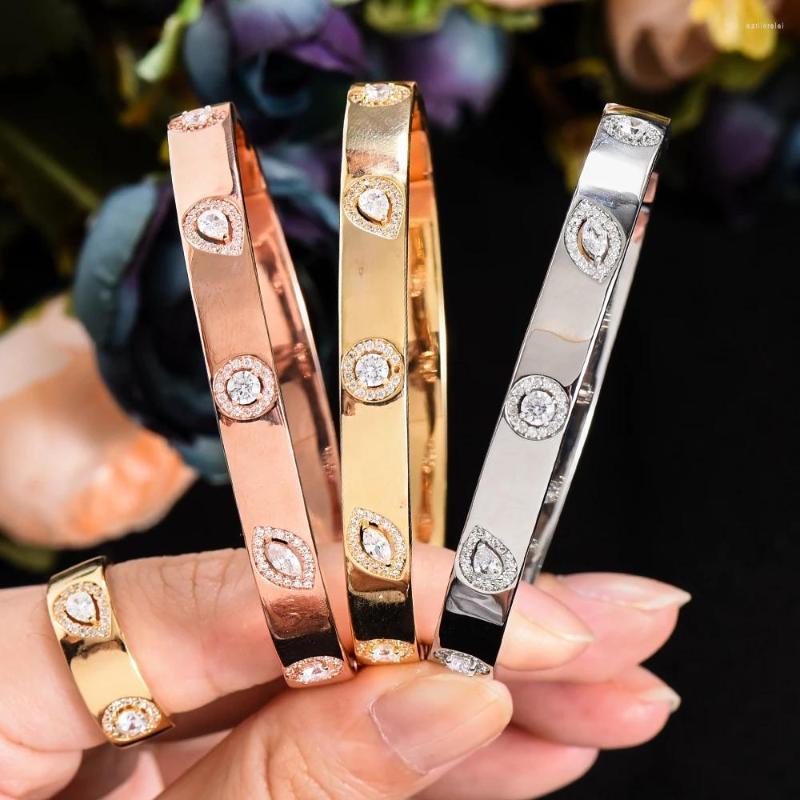 

Necklace Earrings Set Missvikki Ladies Summer Beach Stackable Bangle Ring Mix Match For Women Full Micro Cubic Zircon Party Wedding Saudi, Picture shown