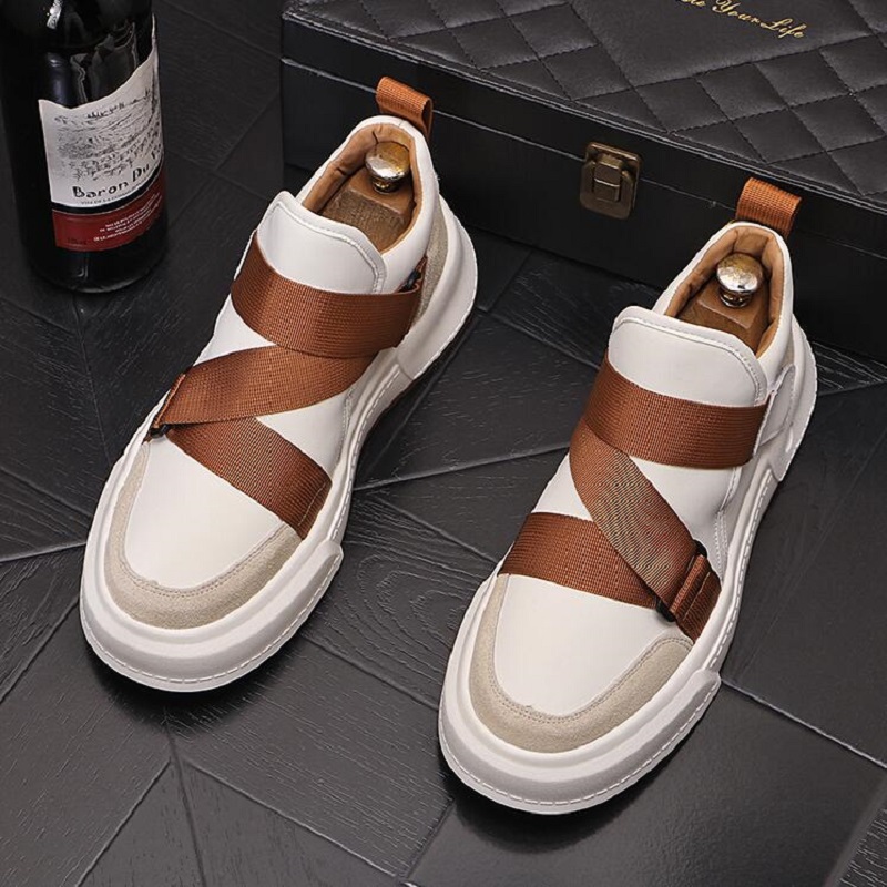 

Autumn Fashion Slip On Shoes Men Loafers British Lazy Male Casual Sneakers Flat Shoes Chaussure Homme D2A12, White