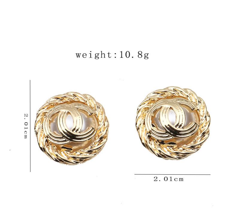 

Luxury Brand Designers Letters Stud Geometric Famous Women Crystal Rhinestone Pearl Earring Wedding Party Jewelry 20style